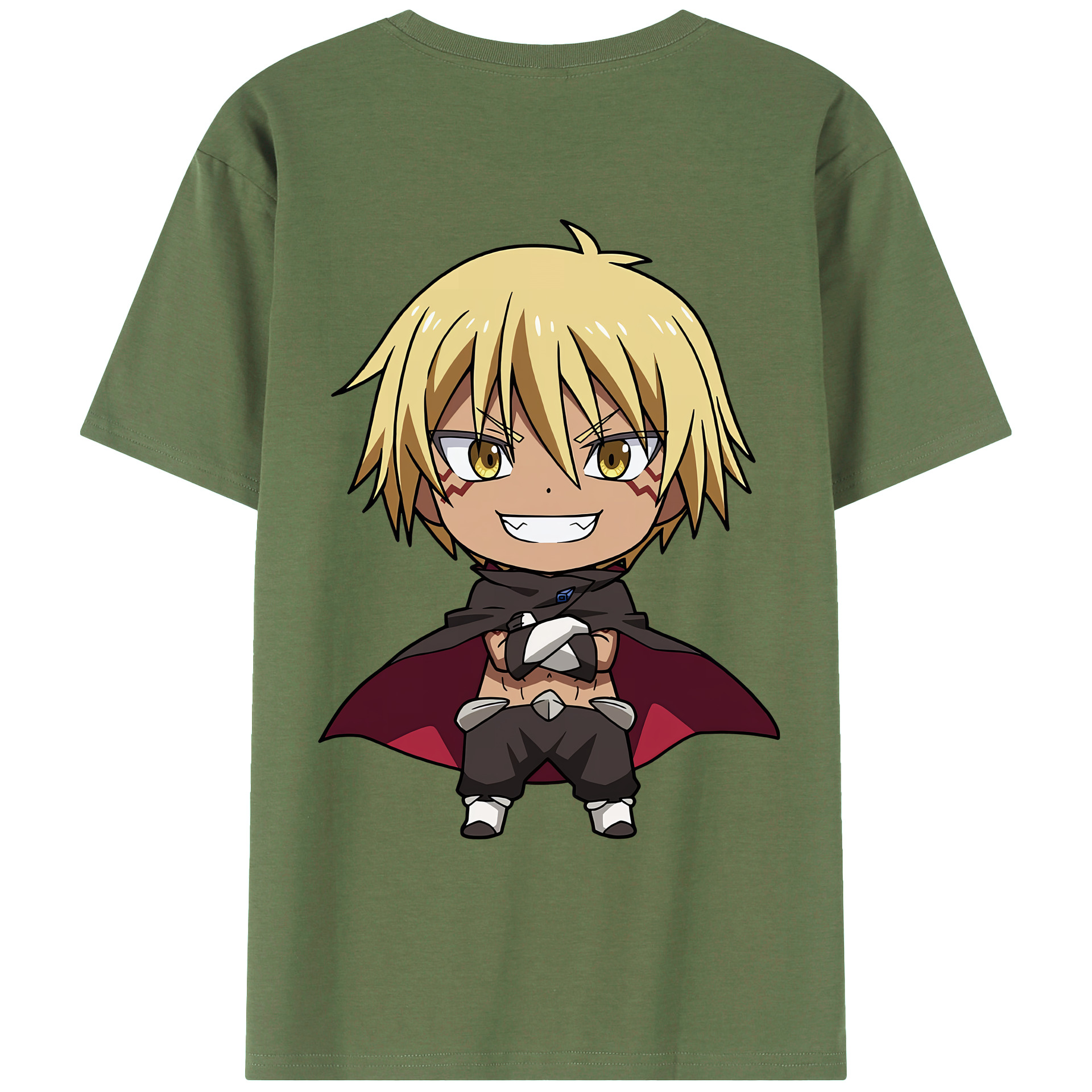 （画像用） 転スラ Regarding Reincarnated to Slime 綿100％ メンズ半袖Tシャツ（バックプリント） 通気性
